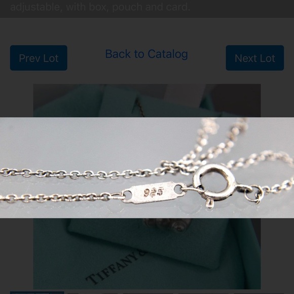 Tiffany & Co. Sterling Silver Necklace and teddy bear Pendant, adjustable. - Picture 7 of 8